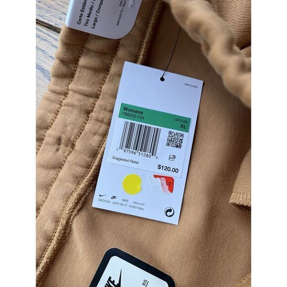 Nike Tech Fleece Joggers Size XL Womens Mid Rise Sportswear Flax Brown $120 - Picture 3 of 6